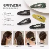 Colorful crystal hair clips are fashionable and versatile women's headwear accessories full image